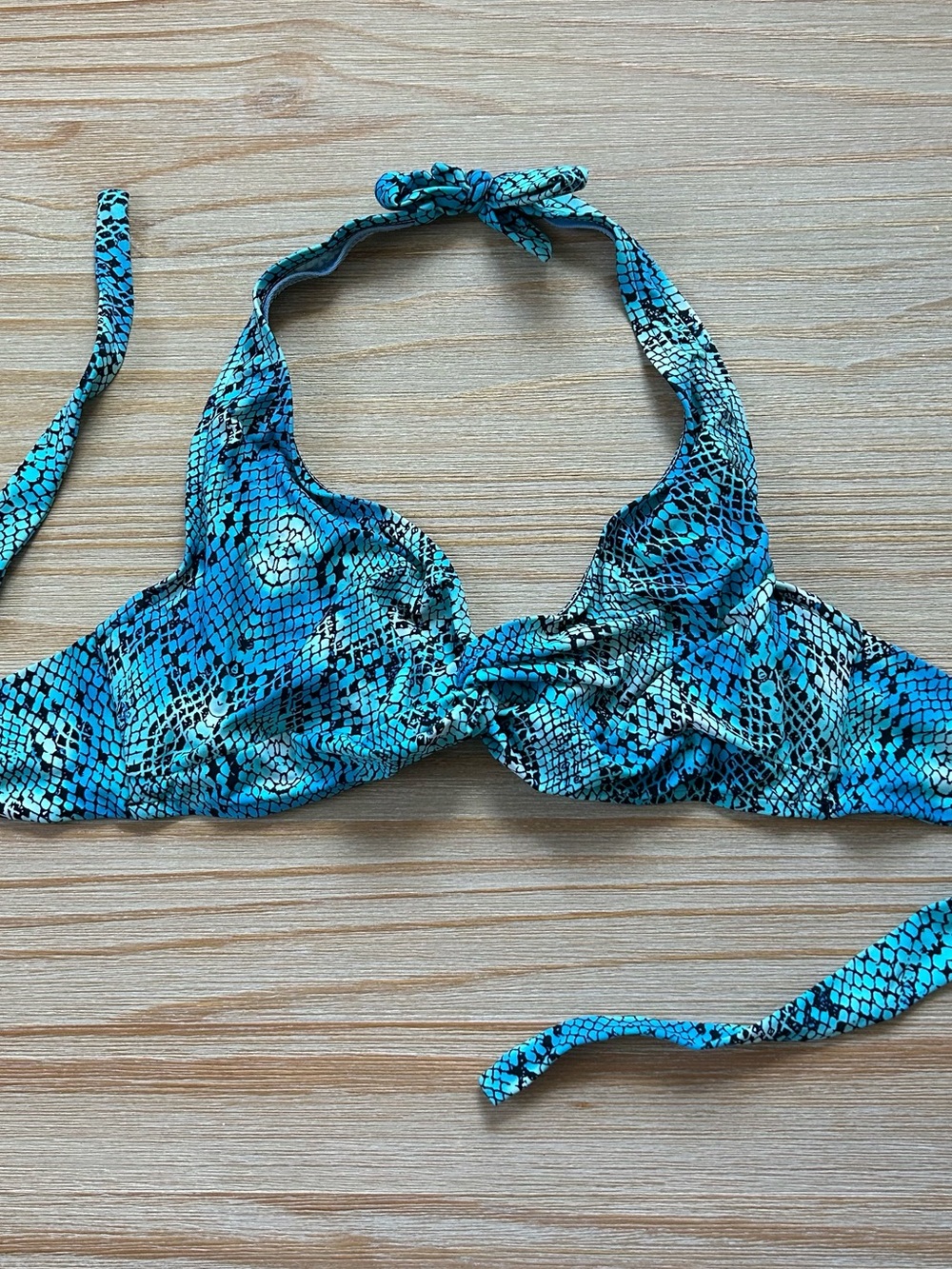 SUNSETS Turquoise Snake-Print Underwire Halter Bikini Top - Women Swim